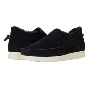 SPERRY Moc-Sider Black Suede Moccasin Faux Fur Lining Men Loafers Comfort 12 NWT